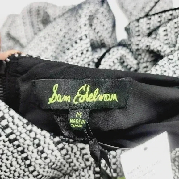 NWT Sam Edelman Tweed Scoop Neck Back Keyhole/ Full Zip Fringe Mini Dress M - Picture 9 of 12